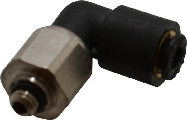 Push-To-Connect Tube to Metric Thread Tube Fitting: Oscillating Male Elbow, M5 x 0.8 Thread MPN:3189 04 19