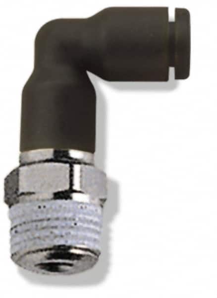 Push-To-Connect Tube to Male NPT Tube Fitting: Extended Male Elbow, 1/4