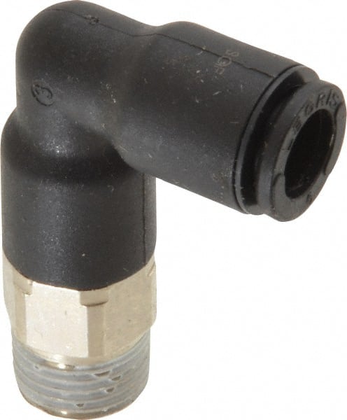 Push-To-Connect Tube to Male BSPT Tube Fitting: Extended Male Elbow, 1/8