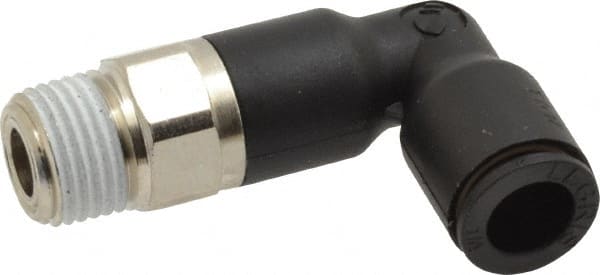 Push-To-Connect Tube to Male NPT Tube Fitting: Extended Male Elbow, 1/8