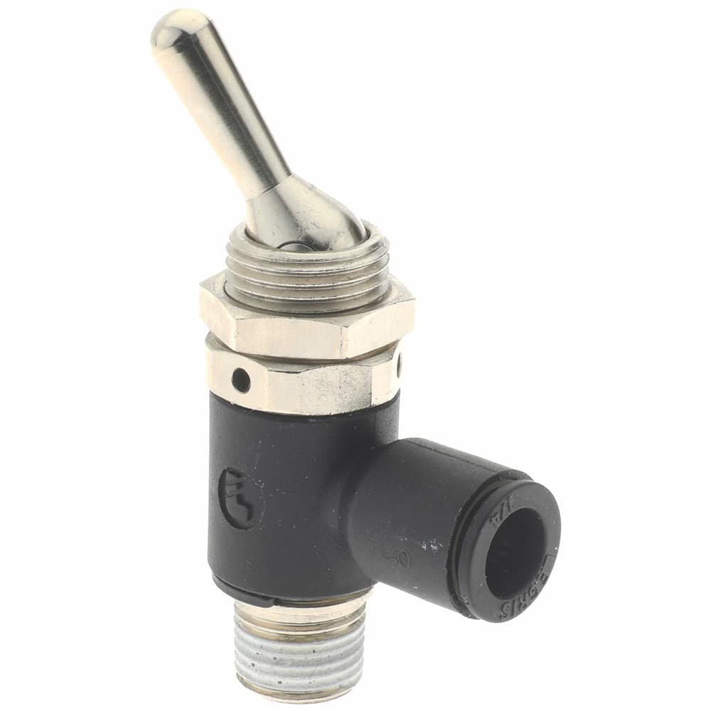 Push-To-Connect Tube Fitting: Manually Operated 3-Way Venting Valve, 1/8