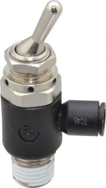 Push-To-Connect Tube Fitting: Manually Operated 3-Way Venting Valve, 1/4