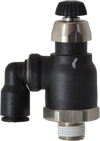 Air Flow Control Valve: Compact Swivel Outlet Flow Control, Tube x NPT, 1/4