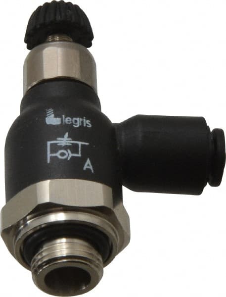 Air Flow Control Valve: Compact Meter Out Flow Control, Tube x BSPP, 4mm Tube OD MPN:7060 04 10