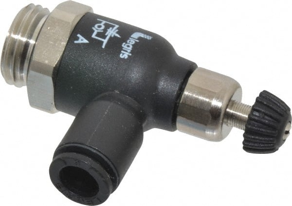 Air Flow Control Valve: Compact Meter Out Flow Control, Tube x BSPP, 6mm Tube OD MPN:7060 06 13