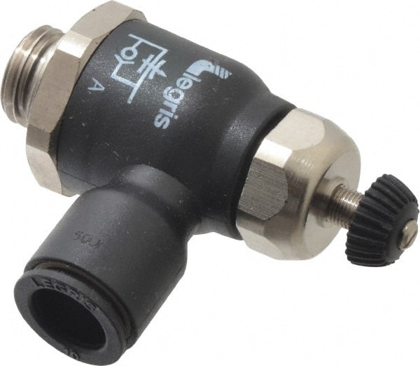 Air Flow Control Valve: Compact Meter Out Flow Control, Tube x BSPP, 10mm Tube OD MPN:7060 10 13