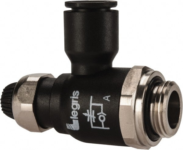 Air Flow Control Valve: Compact Meter Out Flow Control, Tube x BSPP, 10mm Tube OD MPN:7060 10 17