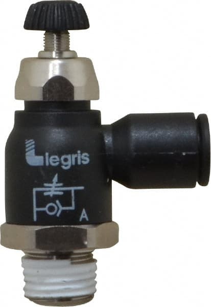 Air Flow Control Valve: Compact Meter Out Flow Control, Tube x BSPT, 8mm Tube OD MPN:7065 08 13