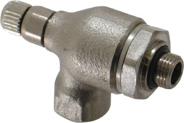 Air Flow Control Valve: Push-to-Connect Metal Flow Control, Tube x BSPP, 6mm Tube OD MPN:7100 06 10