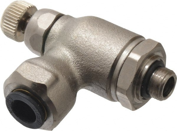 Air Flow Control Valve: Push-to-Connect Metal Flow Control, Tube x BSPP, 8mm Tube OD MPN:7100 08 10