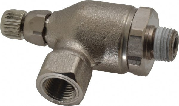 Air Flow Control Valve: Threaded Port Meter Out Metal Flow Control, NPT, 1/8