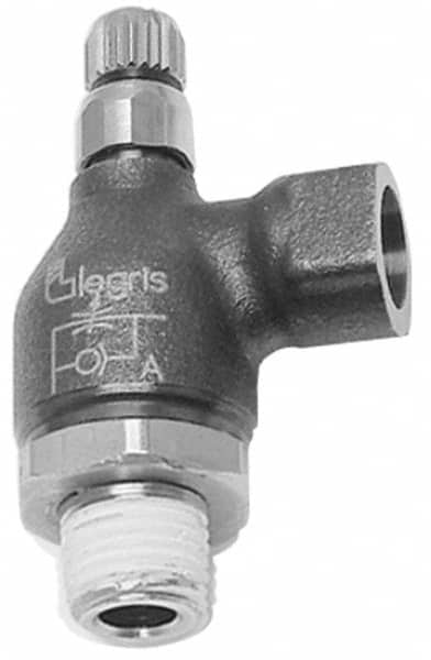 Air Flow Control Valve: Threaded Port Meter Out Metal Flow Control, NPT, 3/8