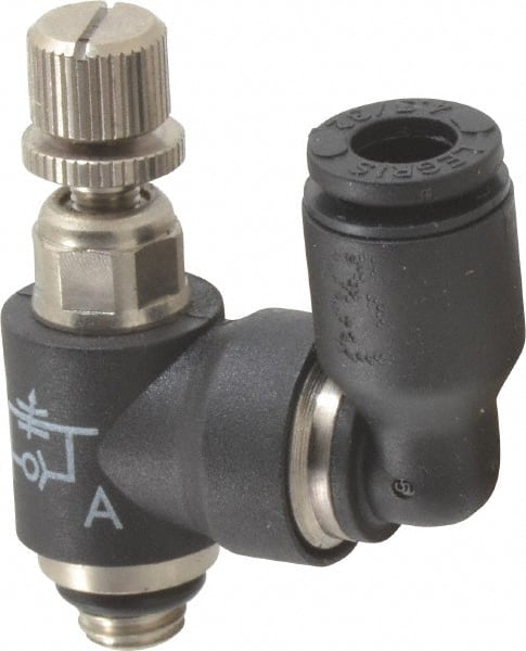 Air Flow Control Valve: Miniature Swivel Outlet Flow Control, Tube x NPT, 5/32