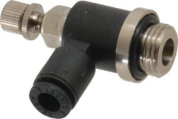 Air Flow Control Valve: Miniature Exhaust, Tube x BSPP, 4mm Tube OD, 145 Max psi MPN:7660 04 10