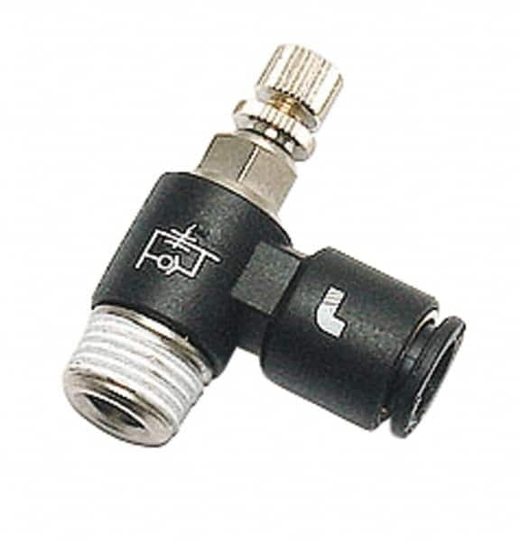 Air Flow Control Valve: Miniature Flow Control, Tube x BSPP, 8mm Tube OD MPN:7660 08 17