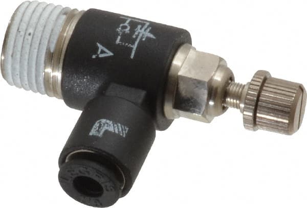 Air Flow Control Valve: Miniature Flow Control, Tube x NPT, 1/8