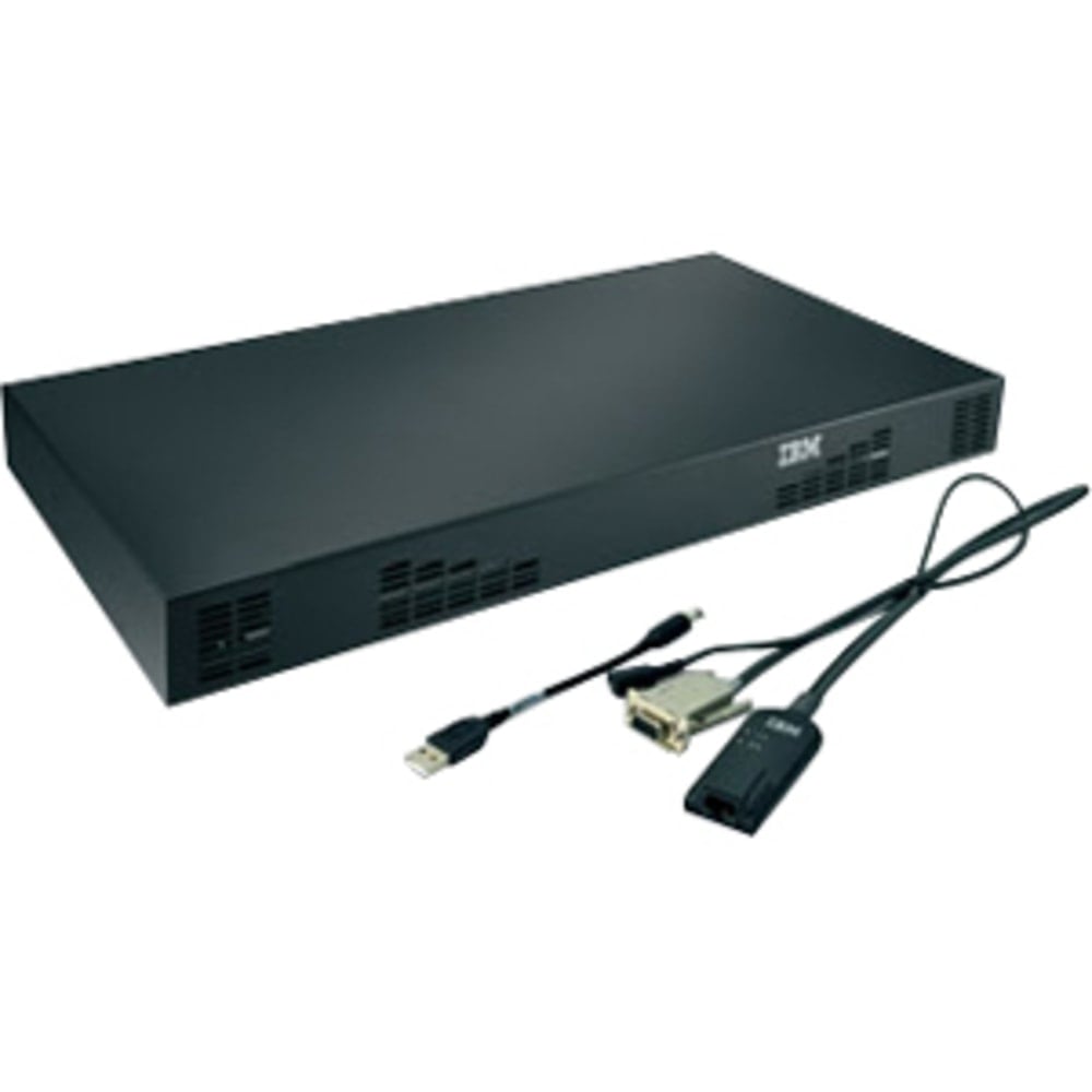 Lenovo GCM16 KVM Switch - 16 Computer(s) - 2 Local User(s) - 2 Remote User(s) - WSXGA+ - 1680 x 1050 - 3 x Network (RJ-45) - 4 x USB - Rack-mountable - 1U MPN:1754D1X