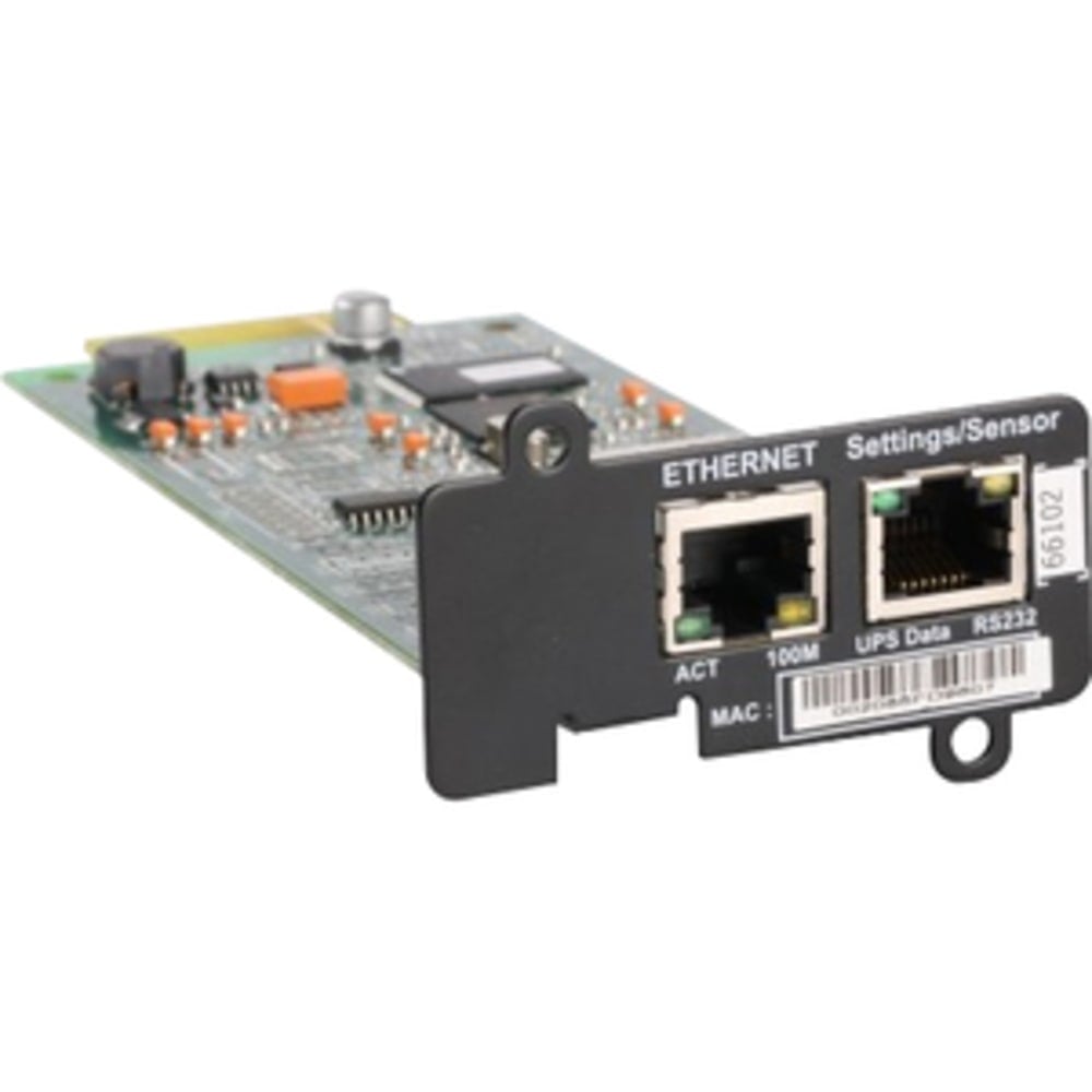 Lenovo Network Management Card - Remote management adapter - 100Mb LAN - for IBM 1500VA, 2200VA, 3000VA, 6000VA; System x3300 M4; x3500 M4; x3950 X5 MPN:46M4110