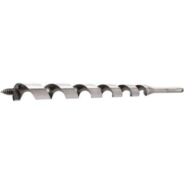 Auger & Utility Drill Bits, Shank Diameter: 1/2in , Tool Material: Bi-Metal , Coating: Bright (Polished) , Twist Length: 12in , Auger Bit Type: Ship Auger Bit  MPN:145430081016