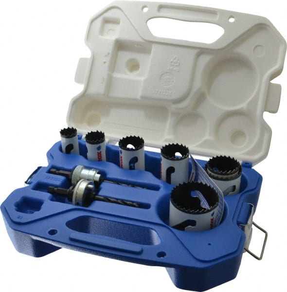 Contractor's Hole Saw Kit: 9 Pc, 7/8 to 2-1/8