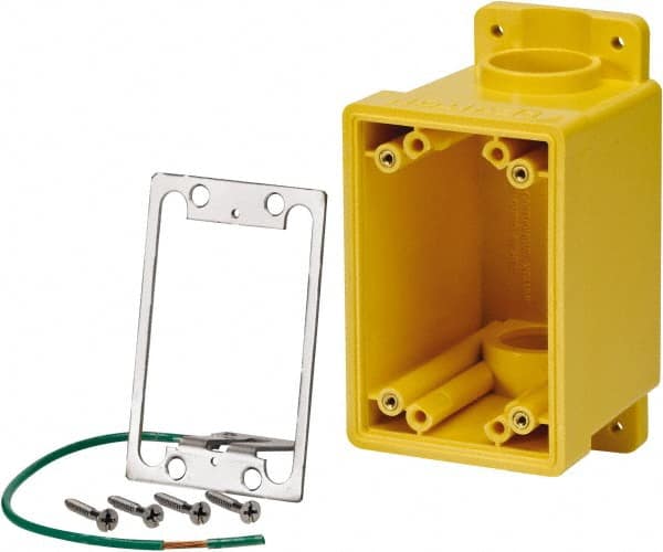 Electrical Outlet Box: Polyvinylchloride, Rectangle, 6