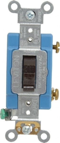 1 Pole, 120 to 277 VAC, 15 Amp, Industrial Grade Toggle Wall Switch MPN:1201-2