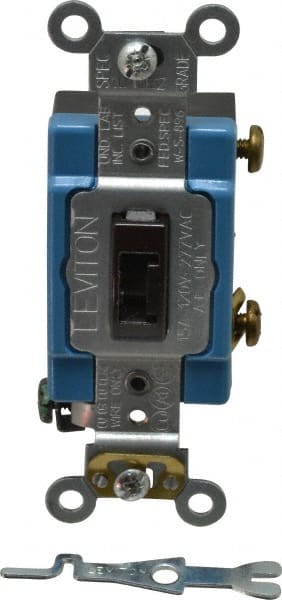 1 Pole, 120 to 277 VAC, 15 Amp, Industrial Grade Toggle Wall Switch MPN:1201-2L