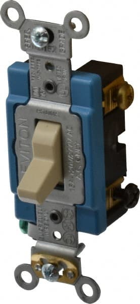 3 Pole, 120 to 277 VAC, 15 Amp, Industrial Grade Toggle Three Way Switch MPN:1203-2I