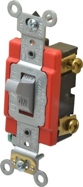 1 Pole, 120 to 277 VAC, 20 Amp, Industrial Grade Toggle Wall Switch MPN:1221-2GY