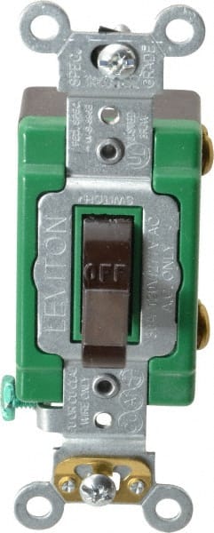 1 Pole, 120 to 277 VAC, 30 Amp, Industrial Grade Toggle Wall Switch MPN:3031-2