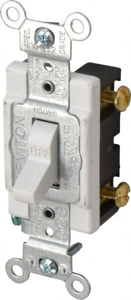 1 Pole, 120 to 277 VAC, 15 Amp, Commercial Grade Toggle Wall Switch MPN:CS115-2W