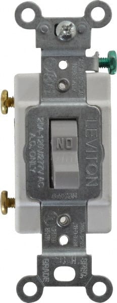 1 Pole, 120 to 277 VAC, 20 Amp, Commercial Grade Toggle Wall Switch MPN:CS120-2GY