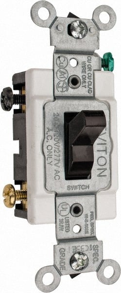 3 Pole, 120 to 277 VAC, 20 Amp, Commercial Grade Toggle Three Way Switch MPN:CS320-2