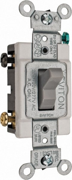 3 Pole, 120 to 277 VAC, 20 Amp, Commercial Grade Toggle Three Way Switch MPN:CS320-2GY