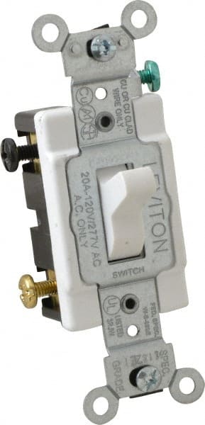 3 Pole, 120 to 277 VAC, 20 Amp, Commercial Grade Toggle Three Way Switch MPN:CS320-2W