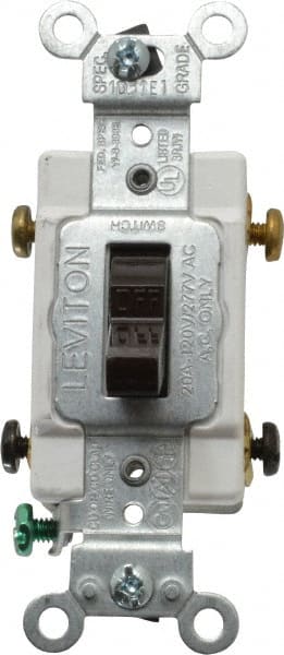 2 Pole, 120 to 277 VAC, 20 Amp, Commercial Grade Toggle Wall Switch MPN:CSB2-20