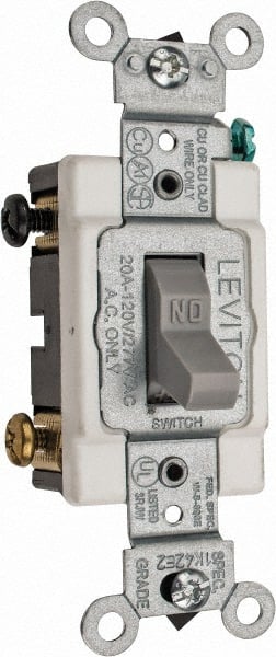 2 Pole, 120 to 277 VAC, 20 Amp, Commercial Grade Toggle Wall Switch MPN:CSB2-20G