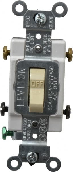 2 Pole, 120 to 277 VAC, 20 Amp, Commercial Grade Toggle Wall Switch MPN:CSB2-20I