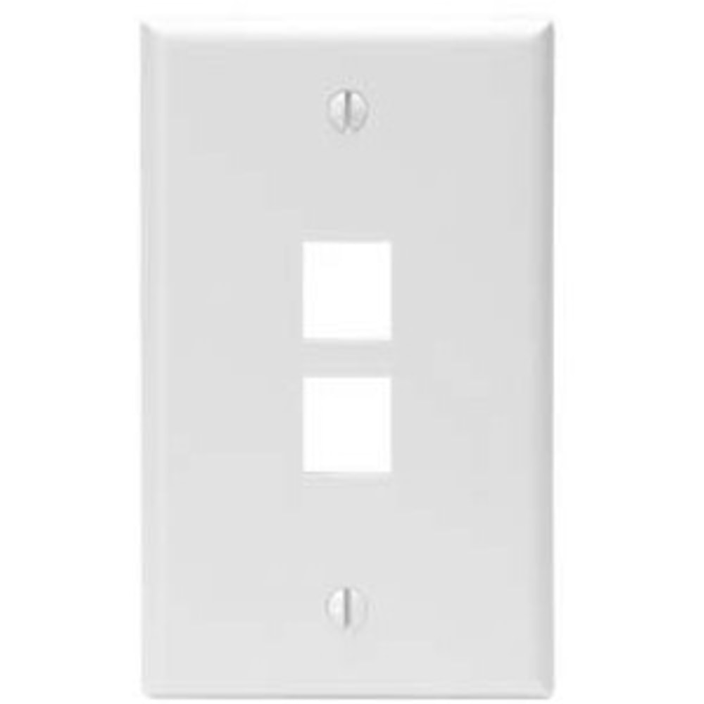 Leviton QuickPort 2 Socket Faceplate - 2 x Socket(s) - 1-gang - White (Min Order Qty 14) MPN:41080-2WP