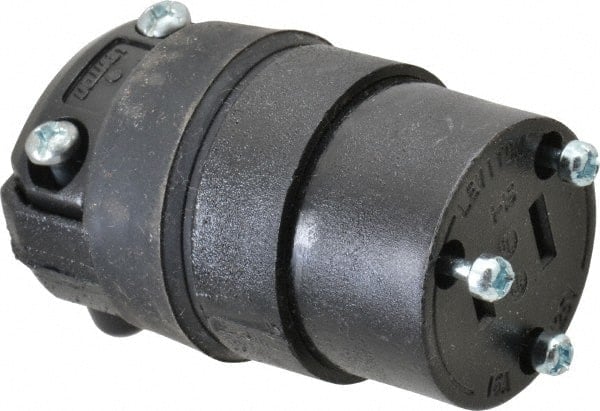 Straight Blade Connector: Commercial, 1-15R, 125VAC, Black MPN:115CR