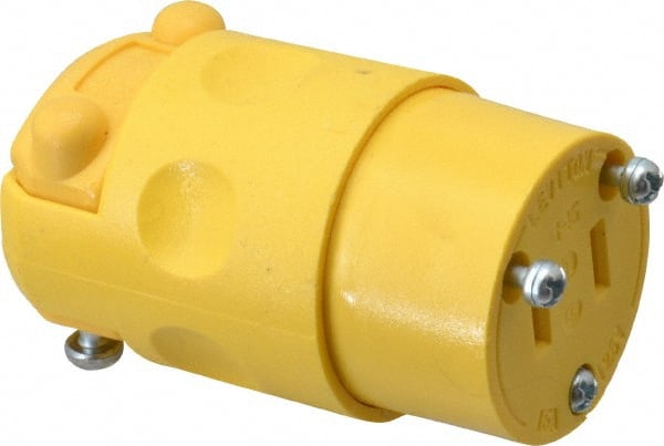 Straight Blade Connector: Commercial, 1-15R, 125VAC, Yellow MPN:115CV