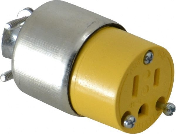 Straight Blade Connector: Residential, 5-15R, 125VAC, Yellow MPN:515CA