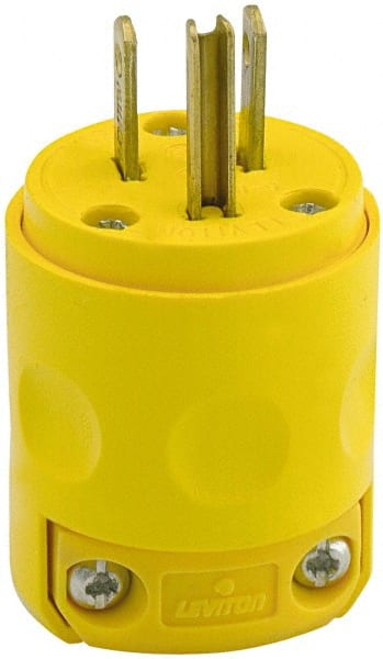 Straight Blade Plug: Residential, 5-15P, 125VAC, Yellow MPN:515PV