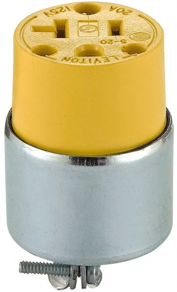 Straight Blade Connector: Commercial, 5-20R, 125VAC, Yellow MPN:520CA