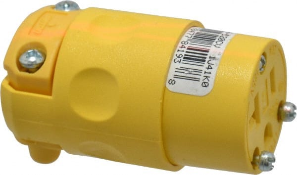 Straight Blade Connector: Commercial, 5-20R, 125VAC, Yellow MPN:520CV