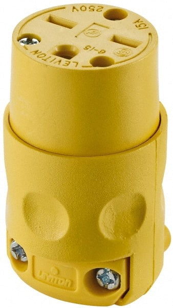 Straight Blade Connector: Commercial, 6-15R, 250VAC, Yellow MPN:615CV