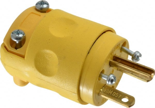 Straight Blade Plug: Residential, 6-15P, 250VAC, Yellow MPN:615PV