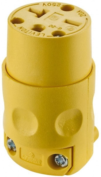 Straight Blade Connector: Commercial, 6-20R, 250VAC, Yellow MPN:620CV