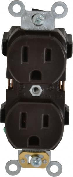 Straight Blade Duplex Receptacle: NEMA 5-15R, 15 Amps, Self-Grounding MPN:5252