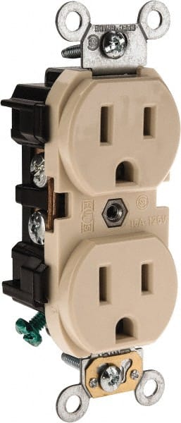 Straight Blade Duplex Receptacle: NEMA 5-15R, 15 Amps, Self-Grounding MPN:5252-I